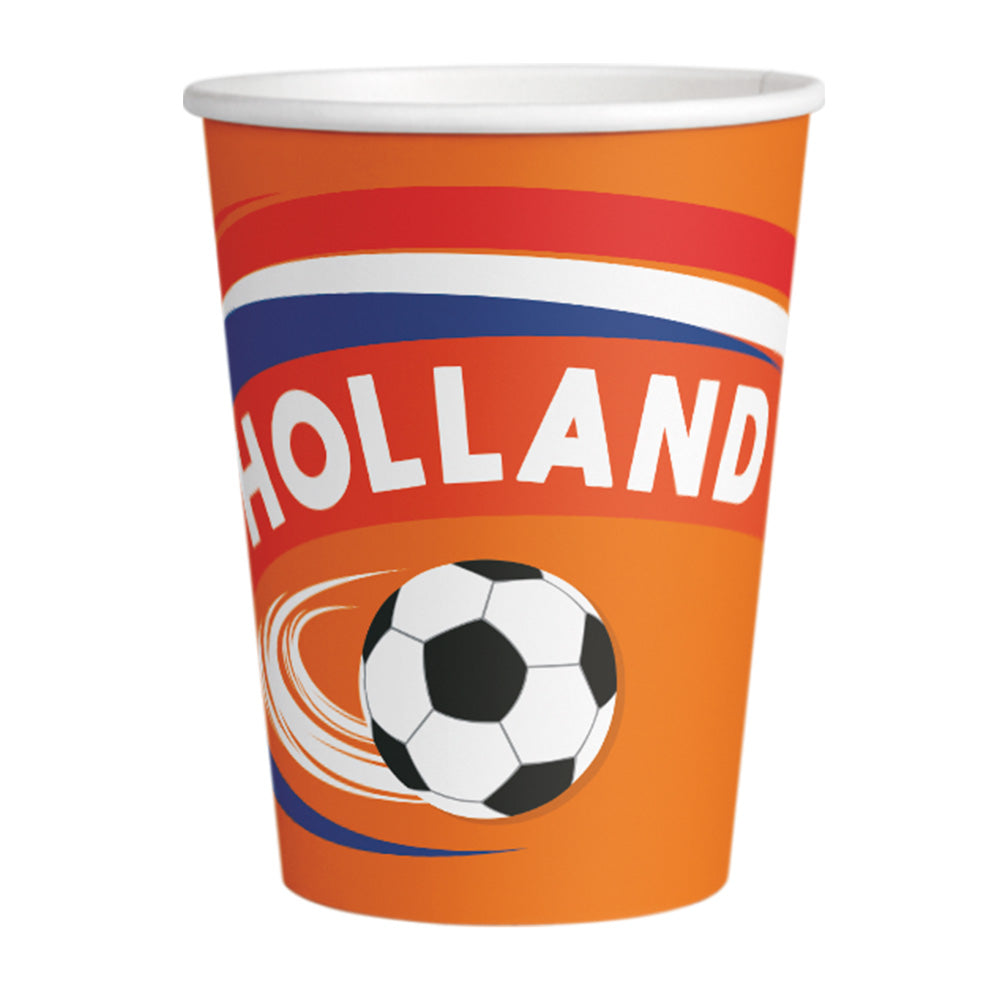 Gobelet Hollande Football - 8 Verres Réutilisables