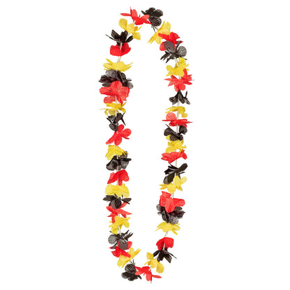 Collier de Fleurs Hawaïennes Rouge Jaune Noir - Accessoire Fête