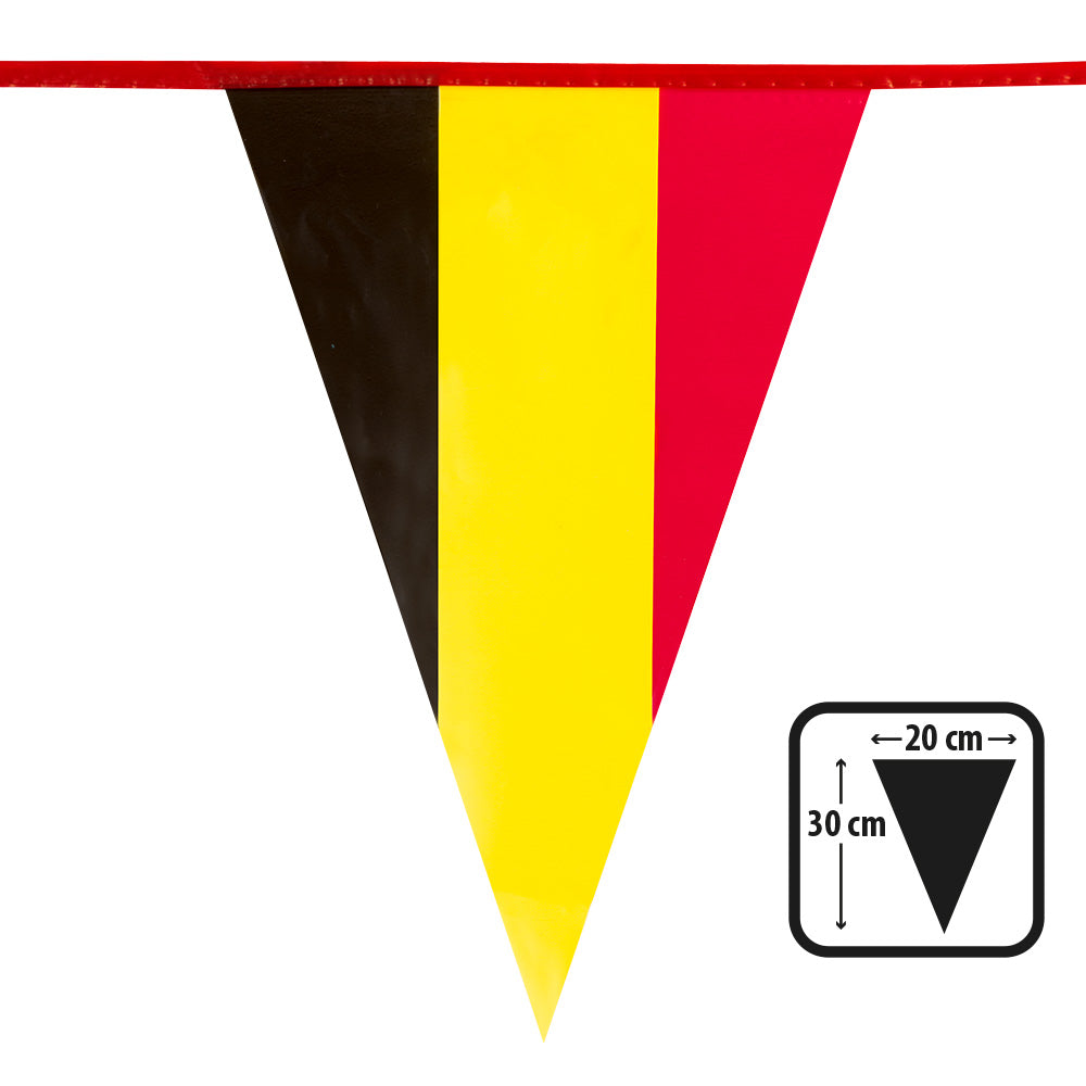 Drapeau Triangulaire Belgique 20x30cm - Fanion Noir Jaune Rouge