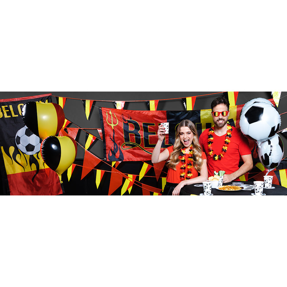 Drapeau Triangulaire Belgique 20x30cm - Fanion Noir Jaune Rouge