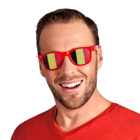 Lunettes Drapeaux Belgique à Mailles - Accessoire Fête
