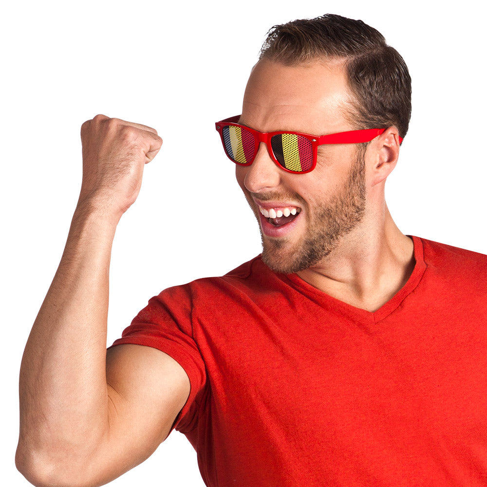 Lunettes Drapeaux Belgique à Mailles - Accessoire Fête