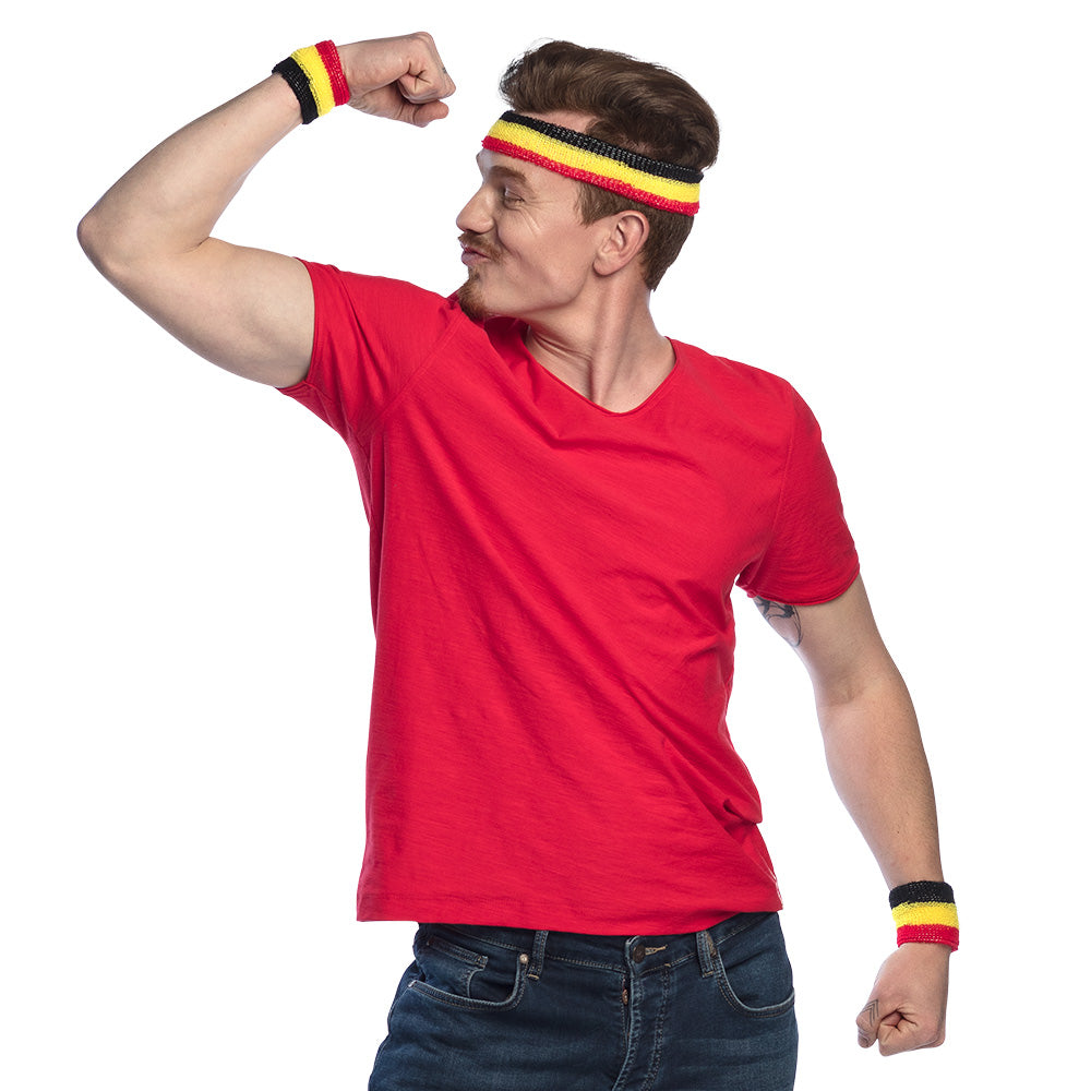 Bandeau et Bracelets Belgique - Accessoires Supporter Bleu Jaune Rouge