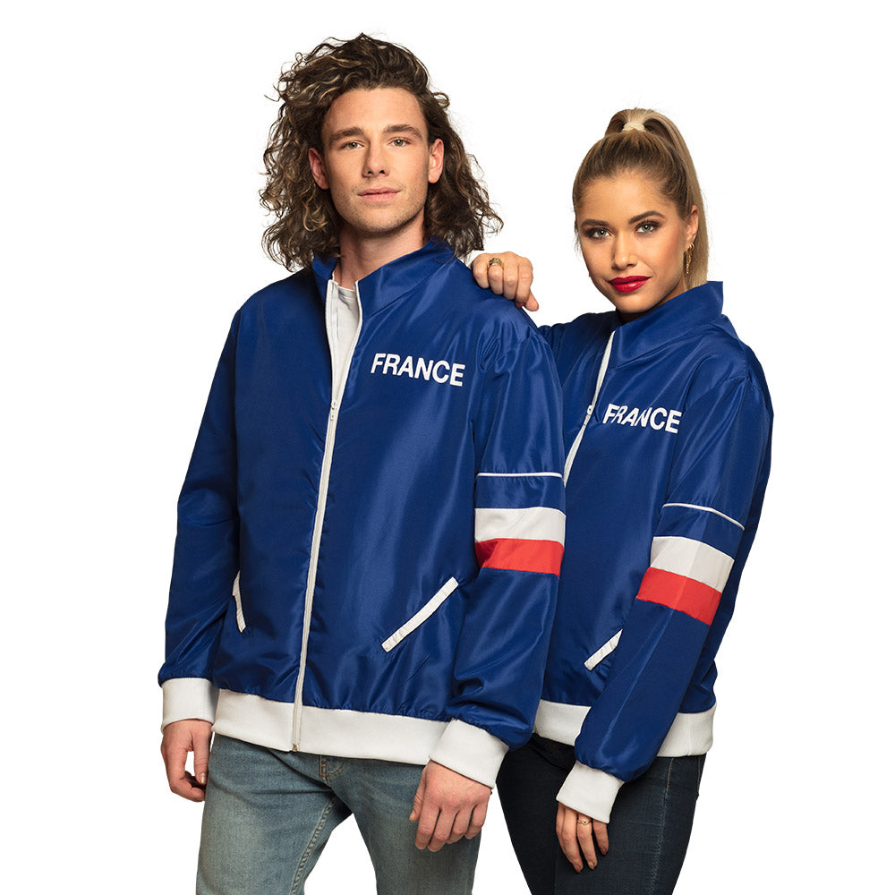 Veste de Survêtement France Bleu Blanc Rouge - Déguisement Adulte