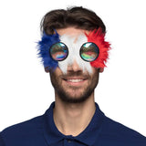 Lunettes Holographiques Fluffy Bleu Blanc Rouge - Accessoire Fête