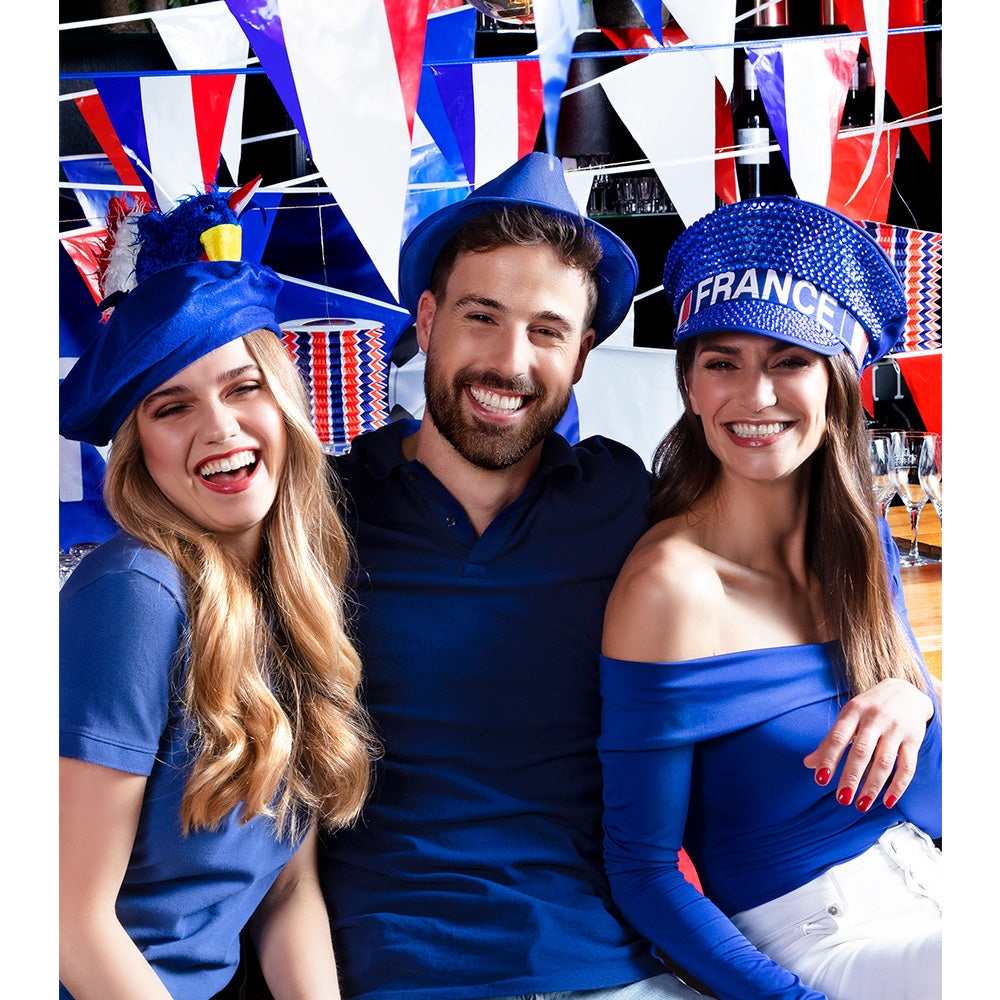 Casquette Paillettes France Bleu Accessoire Supporter Euro