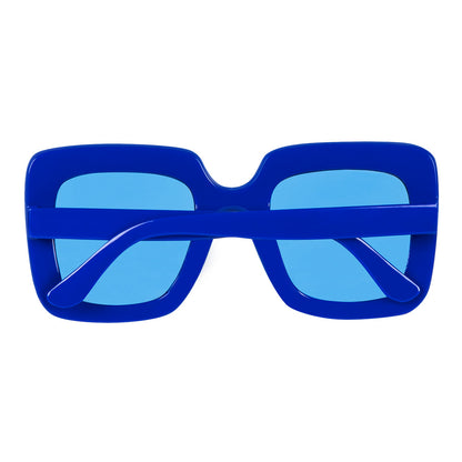 Lunettes Géantes Strass Bleu - Accessoire Fête Paillettes