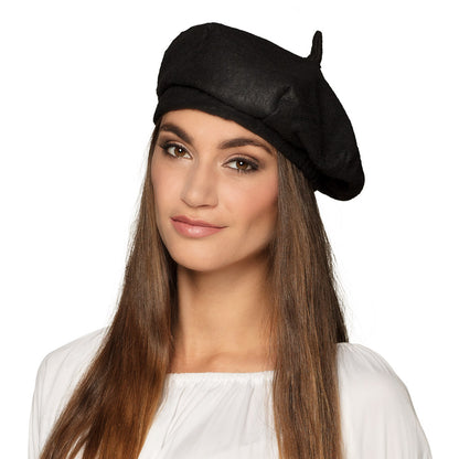 Béret Noir Français Classique - Accessoire Déguisement Chic
