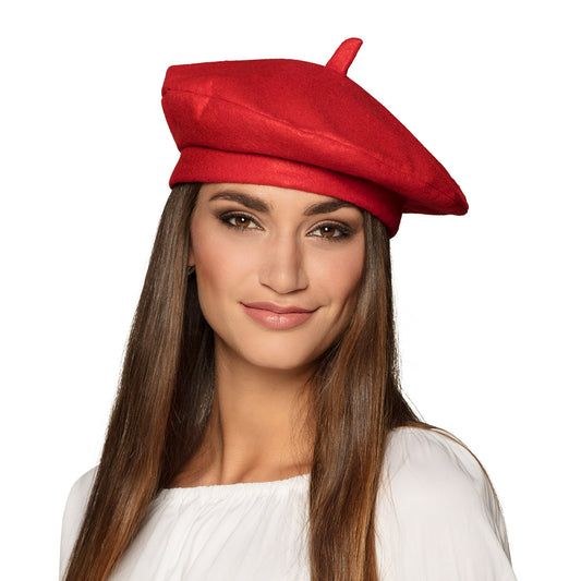 Béret Rouge Français Classique - Accessoire Costume Parfait