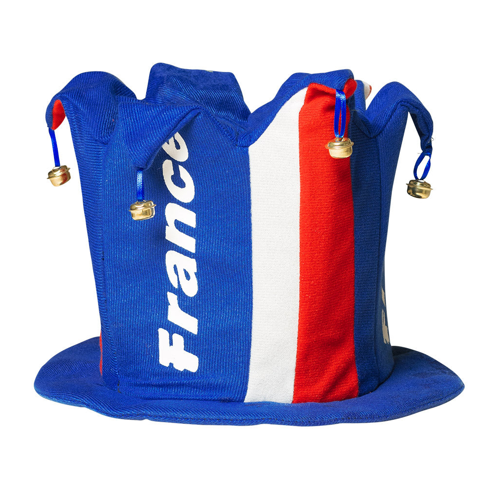 Chapeau Fou France Bleu Blanc Rouge avec Grelots