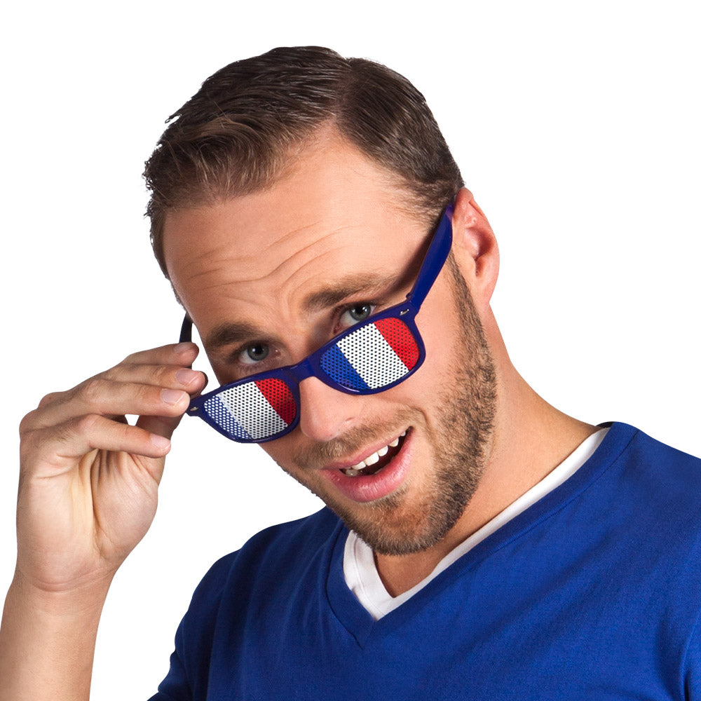 Lunettes Drapeau France Mailles Bleu Blanc Rouge