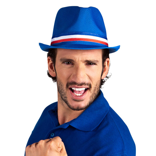 Chapeau Fedora Bleu Blanc Rouge - Accessoire Déguisement France
