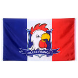 Drapeau Allez France avec Coq Tricolore - 90 x 150 cm