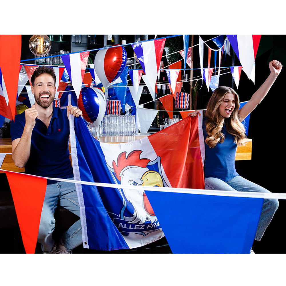 Drapeau Allez France avec Coq Tricolore - 90 x 150 cm