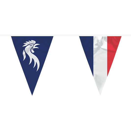 Guirlande Fanions Coq Gaulois & Drapeau France