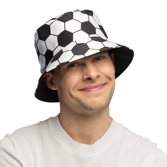 Chapeau Bucket Football Noir et Blanc - Accessoire Foot Tendance