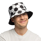 Chapeau Bucket Football Noir et Blanc - Accessoire Foot Tendance