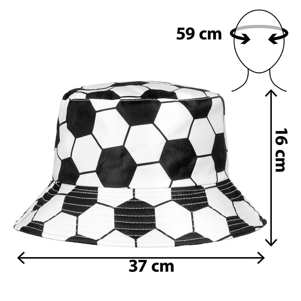 Chapeau Bucket Football Noir et Blanc - Accessoire Foot Tendance