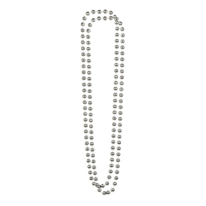 Sautoir Perles Argent Disco - Accessoire Soirée Années 70
