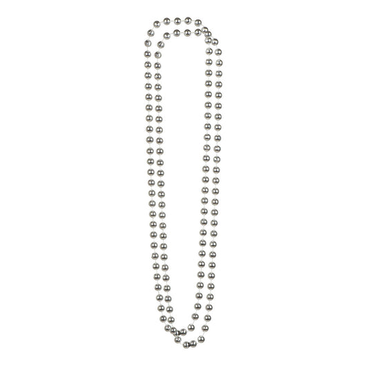 Sautoir Perles Argent Disco - Accessoire Soirée Années 70