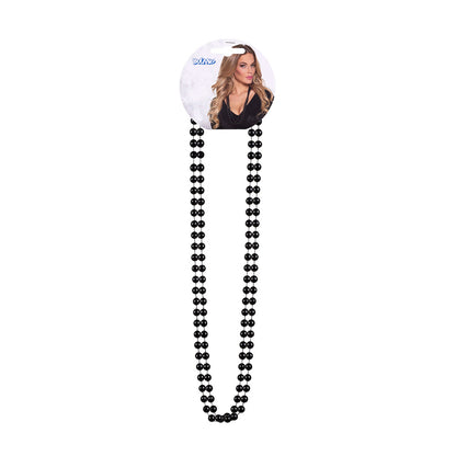 Sautoir Perles Noires Long - Accessoire Déguisement Années 20