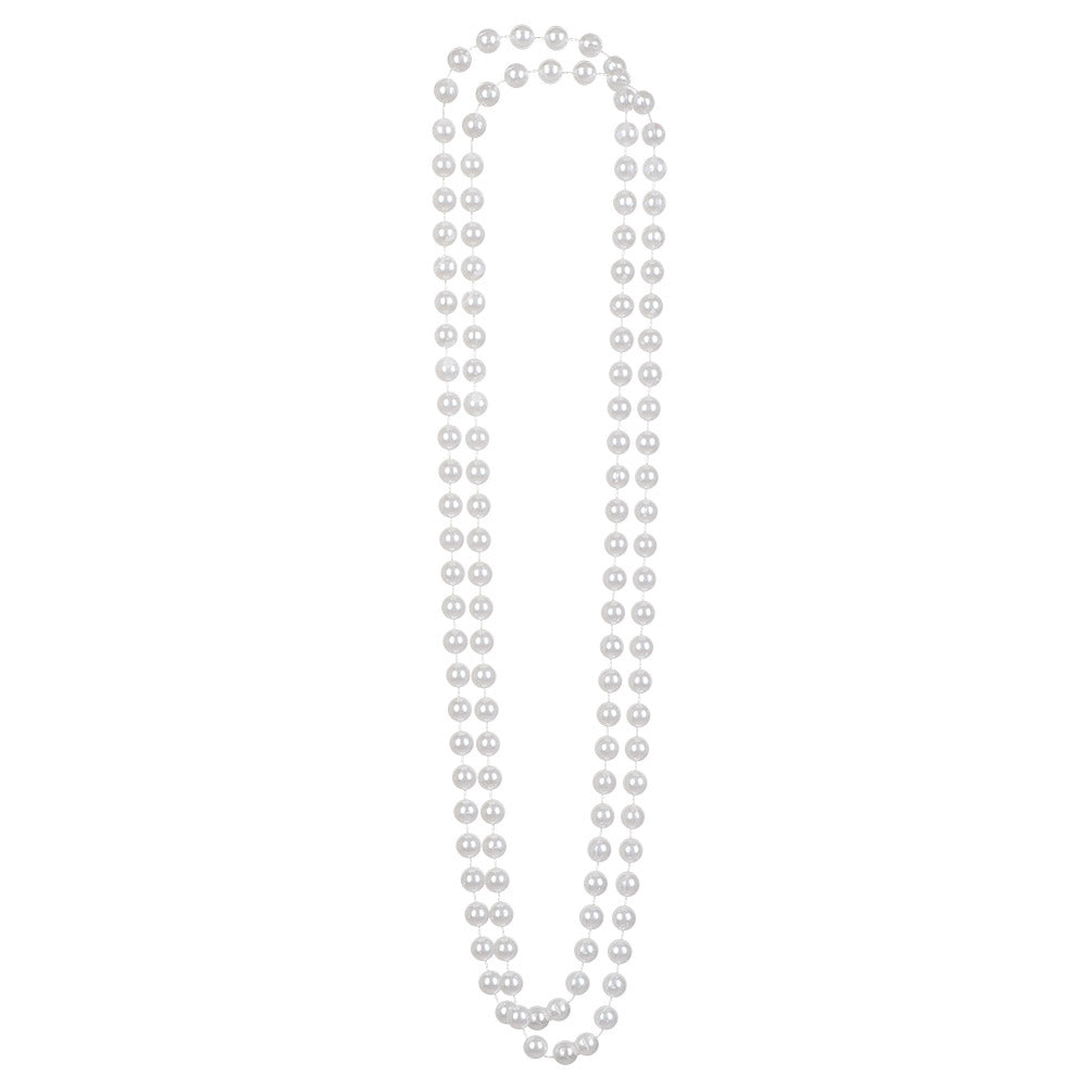 Sautoir Perles Blanches Années 20 - Accessoire Déguisement