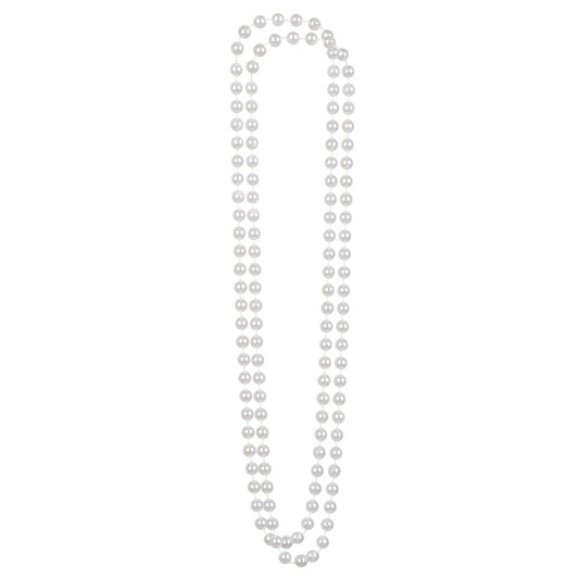 Sautoir Perles Blanches Années 20 - Accessoire Déguisement