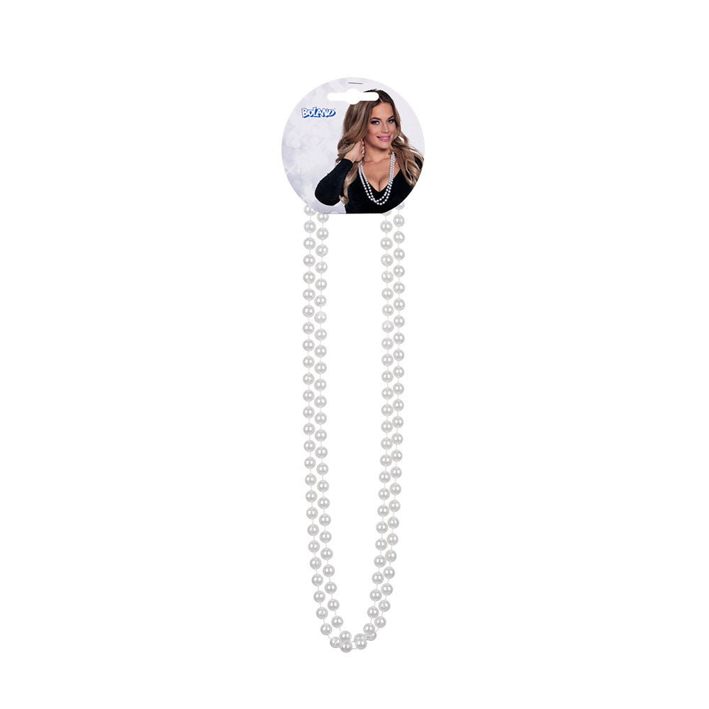 Sautoir Perles Blanches Années 20 - Accessoire Déguisement