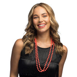 Collier de Perles Rouge Fluo - Accessoire Disco Années 70