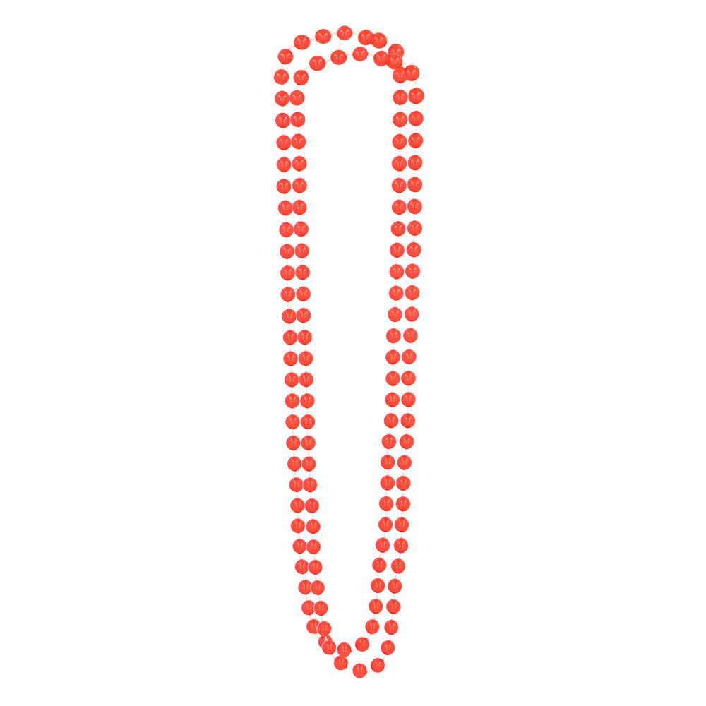 Collier de Perles Rouge Fluo - Accessoire Disco Années 70