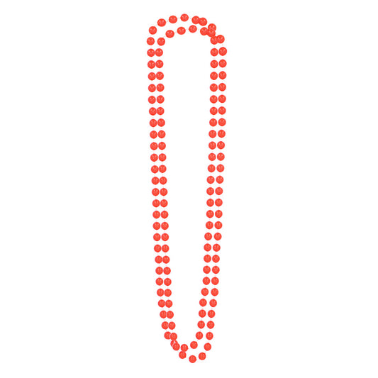 Collier de Perles Rouge Fluo - Accessoire Disco Années 70