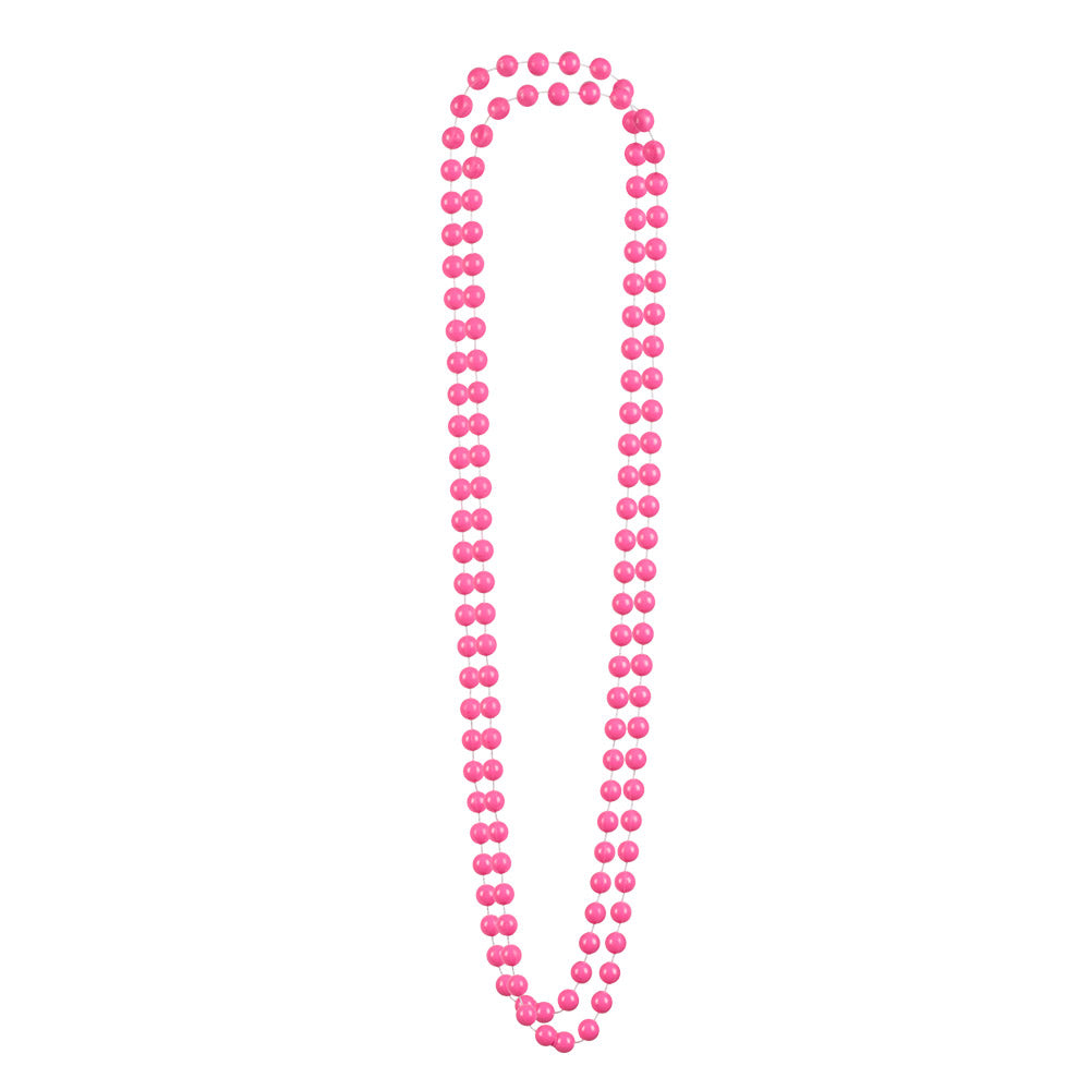 Collier de Perles Rose Fluo - Accessoire Années 80 Disco