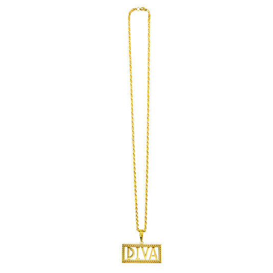 Collier DIVA Doré - Accessoire Déguisement Glamour