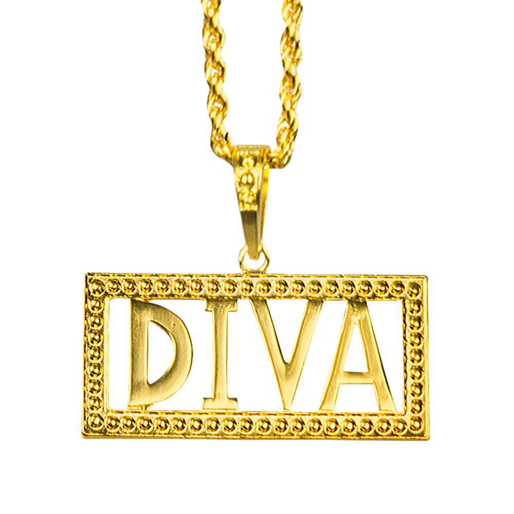 Collier DIVA Doré - Accessoire Déguisement Glamour