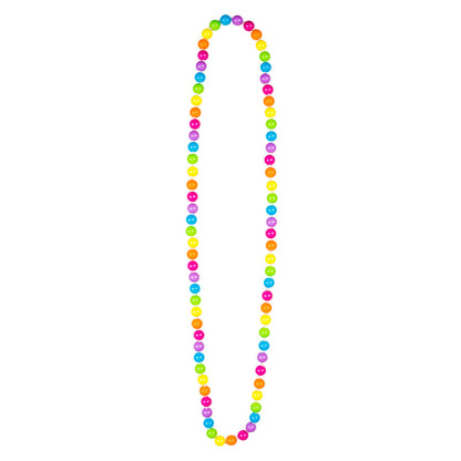 Collier de Perles Multicolores Fluo - Accessoire Fête Années 80