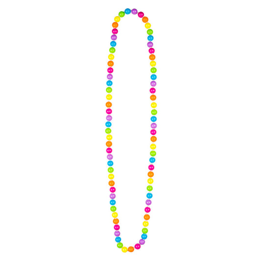 Collier de Perles Multicolores Fluo - Accessoire Fête Années 80