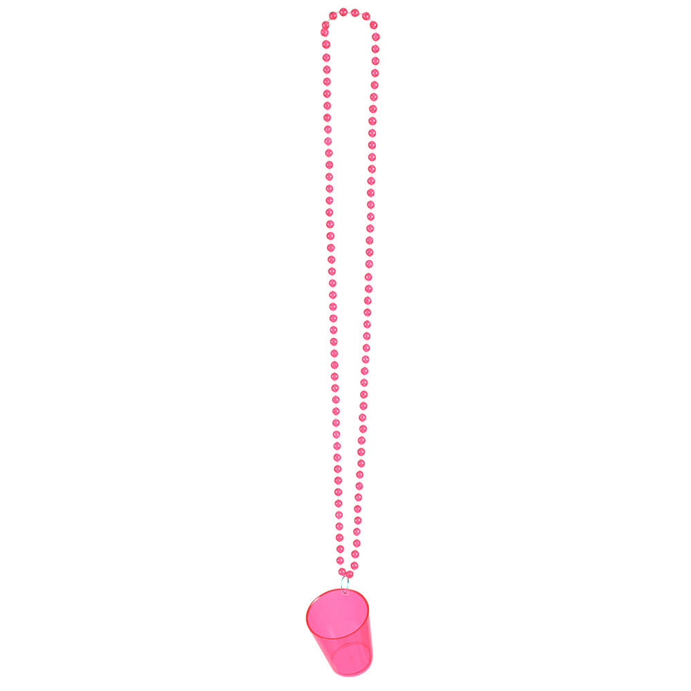 Collier Verre Shooter Couleur avec Perles - Accessoire Fête