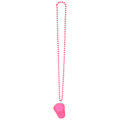 Collier Verre Shooter Couleur avec Perles - Accessoire Fête