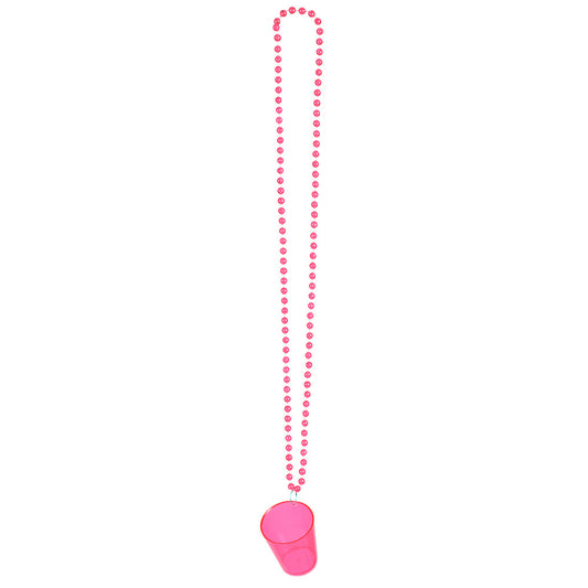 Collier Verre Shooter Couleur avec Perles - Accessoire Fête