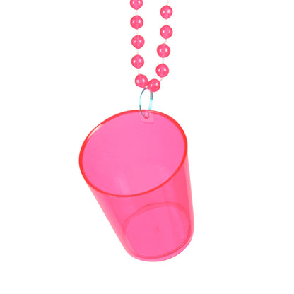Collier Verre Shooter Couleur avec Perles - Accessoire Fête