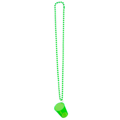 Collier Verre Shooter Couleur avec Perles - Accessoire Fête