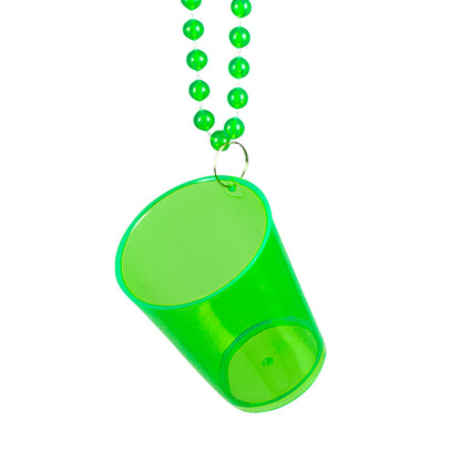 Collier Verre Shooter Couleur avec Perles - Accessoire Fête