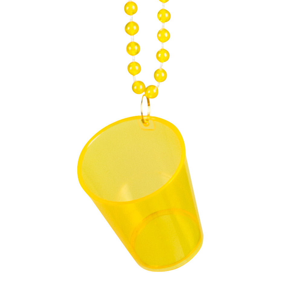Collier Verre Shooter Couleur avec Perles - Accessoire Fête