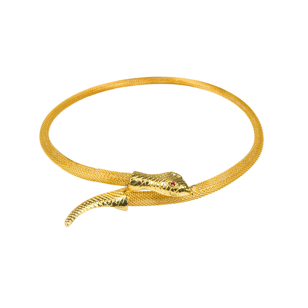 Collier Serpent Doré - Accessoire Cléopâtre Luxe
