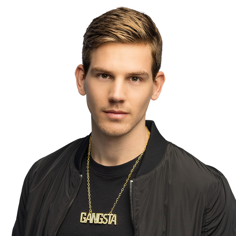 Collier GANGSTA Doré Strass - Accessoire Hip-Hop
