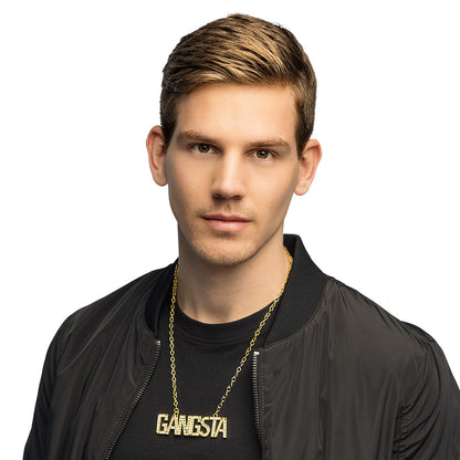 Collier GANGSTA Doré Strass - Accessoire Hip-Hop