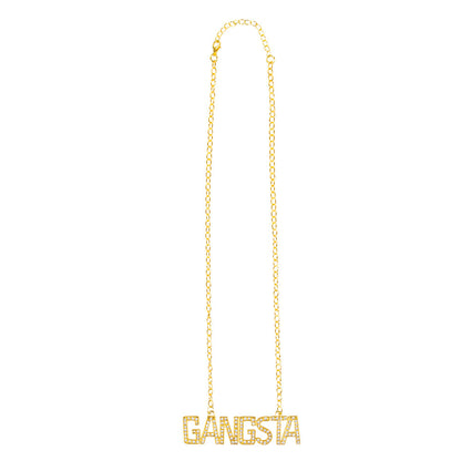 Collier GANGSTA Doré Strass - Accessoire Hip-Hop