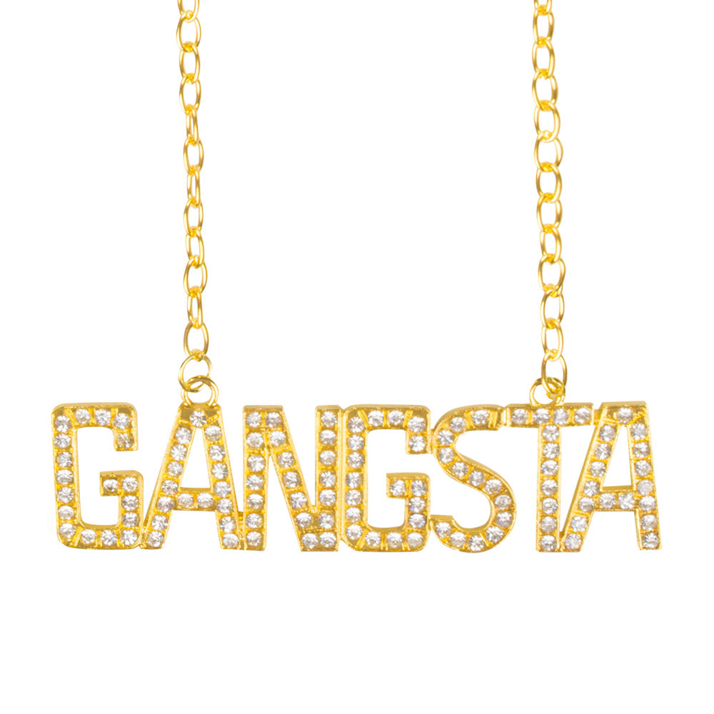 Collier GANGSTA Doré Strass - Accessoire Hip-Hop