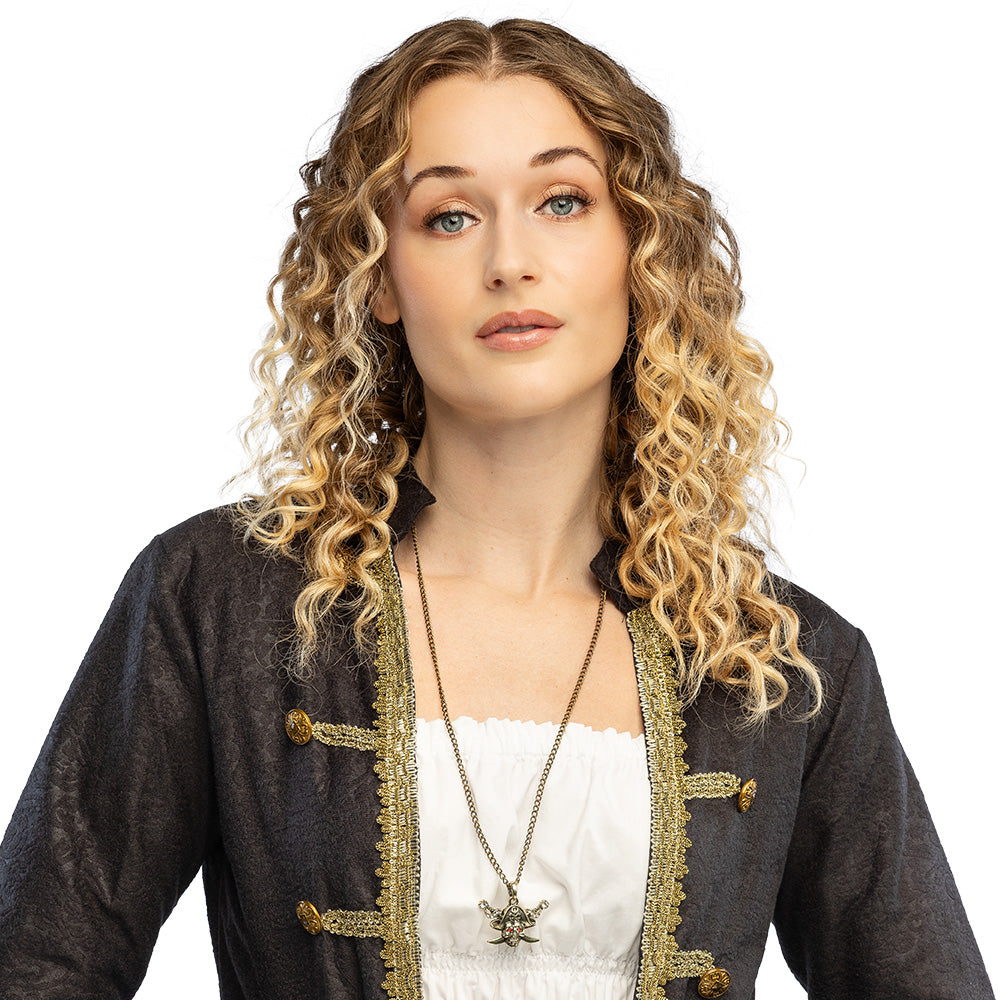 Collier Pirate Crâne avec Sabre - Accessoire de Fête