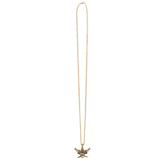 Collier Pirate Crâne avec Sabre - Accessoire de Fête